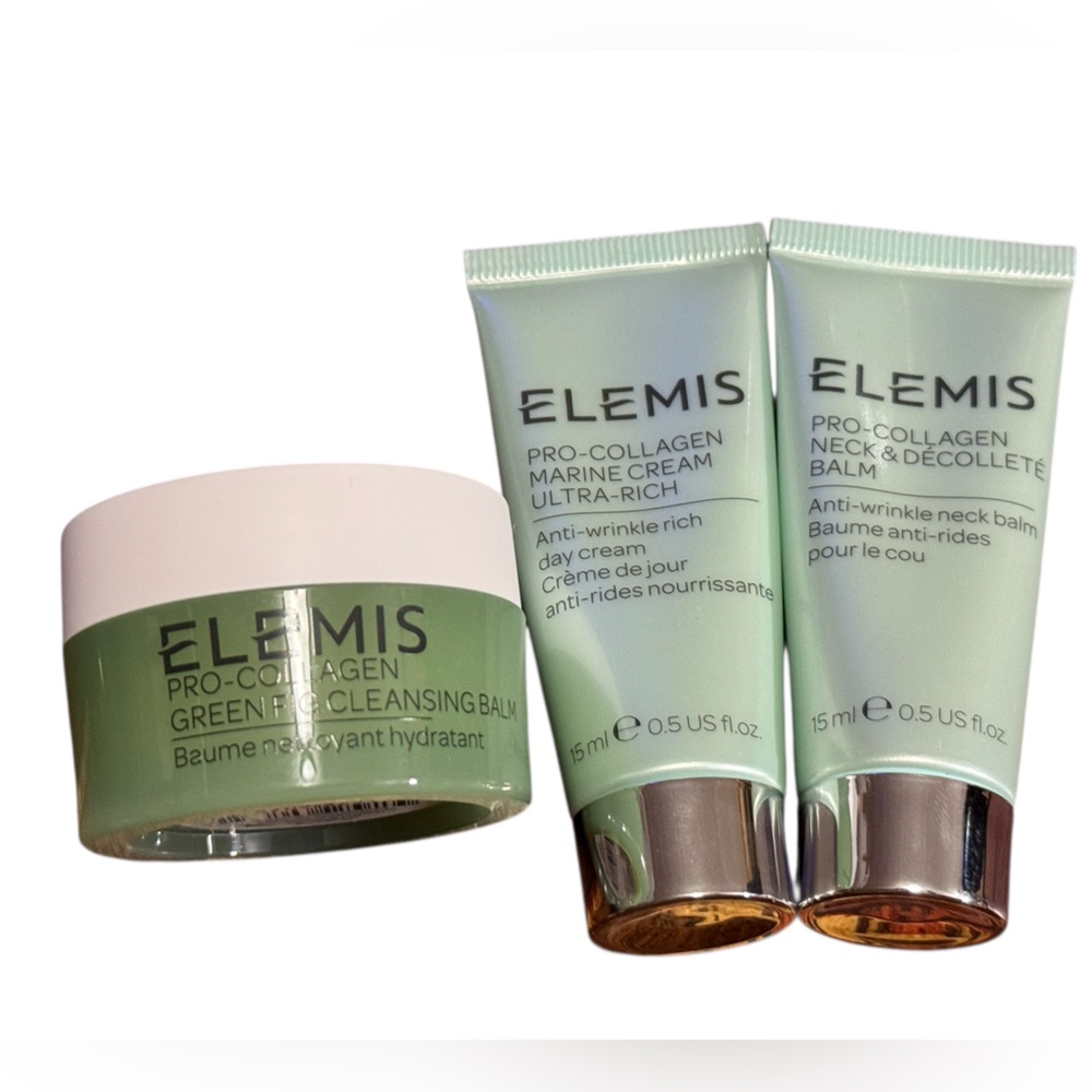 Elemis Pro-Collagen Bundle Marine Day Cream, Neck Balm & Green Fig Cleanser